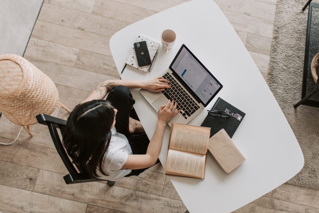 Woman working on computer